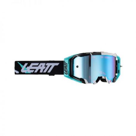 Leatt (kolekce 2023), MX brýle VELOCITY 5.5 IRIZ GOGGLE ACID TIGER BLUE UC 26% -, barva černá/bílá/modrá, zrcadlové sklo modré