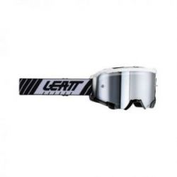 Leatt (kolekce 2023), MX brýle VELOCITY 4.5 IRIZ GOGGLE WHITE SILVER 50% -, barva černá/bílá, zrcadlové sklo stříbrné