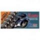 ČZ, řetěz 525 DZO (122 článkůA) O-RING, bronze do 900 ccm (street) (40,0 KN) + nýtovací spojka