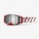 100%, brýle Armega OVERSIZED DEEP RED - FLASH SILVER LENS, barva červená/bílá/šedá,, stříbrné zrcadlové sklo