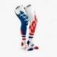 100%, vysoké ponožky pod ortézy Rev MX Knee Brace Corpo, barva bílá/modrá/červená, velikost L/XL