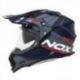 Nox, dual sport přilba N312 Drone, se štítem a clonou, černá matná barva/modrá/červená, velikost L