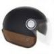 Nox, Premium Jet přilba Heritage Leather, barva černá/hnědá, velikost L