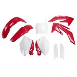 UFO, kompletní sada plastů, Honda CRF 250R '06-'07, OEM barvy, (červená/bílá) (HO105E