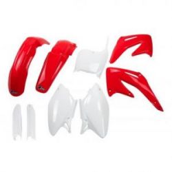 UFO, kompletní sada plastů, Honda CRF 450 R '02-'03, OEM barvy, (červená/bílá)