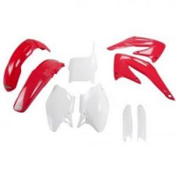 UFO, kompletní sada plastů, Honda CRF 450 R '04, OEM barvy, (červená/bílá)