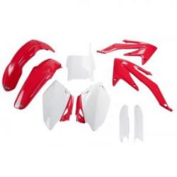 UFO, kompletní sada plastů, Honda CRF 450 R '05-'06, OEM barvy, (červená/bílá)