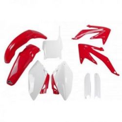 UFO, kompletní sada plastů, Honda CRF 450 R '07, OEM barvy, (červená/bílá)