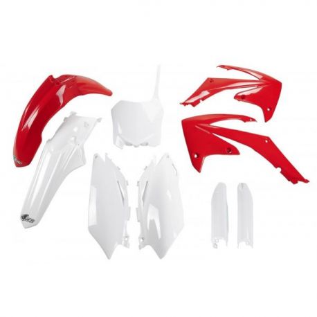 UFO, kompletní sada plastů, Honda CRF 450 R '09-'10, CRF 250 '10, OEM barvy, (červená/bílá)