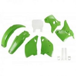 UFO, kompletní sada plastů, Kawasaki KX 125 / 250 '93, OEM barvy, (zelená/bílá)