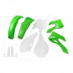 UFO, kompletní sada plastů, Kawasaki KX 125 / 250 '99-'02, OEM barvy, (zelená/bílá)