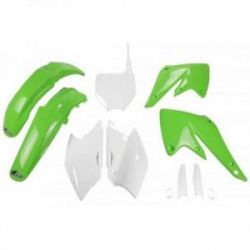 UFO, kompletní sada plastů, Kawasaki KXF 250 '04-'05, OEM barvy, (zelená/bílá)