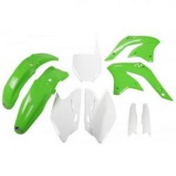 UFO, kompletní sada plastů, Kawasaki KXF 450 '08, OEM barvy, (zelená/bílá)