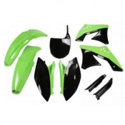 UFO, kompletní sada plastů, Kawasaki KXF 250 '09- '12, OEM barvy, (zelená/černá)