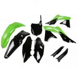 UFO, kompletní sada plastů, Kawasaki KXF 250 '13, OEM barvy, (zelená/černá)