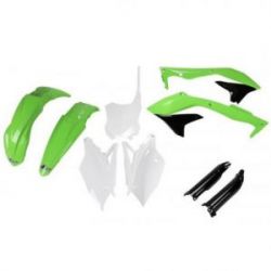 UFO, kompletní sada plastů, Kawasaki KXF 450 '16-'17, OEM barvy, (zelená/bílá/černá)