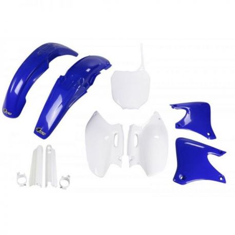 UFO, kompletní sada plastů, Yamaha YZF 250 '01-'02, OEM barvy, (bílá/modrá)