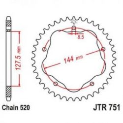 JT, rozeta 4320M 44 ALUMINIOWA RACELITE DUCATI MONSTER 800 S2R '05-'07, HYPERMOTARD 950 '19-'23, BIPOSTO 748/S '95-'03 (ŁA