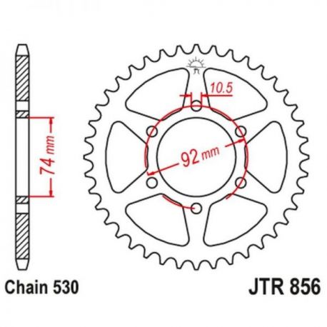 JT, rozeta 852 44 Yamaha XJ 400 / XJ 550 SECA/MAXIM '81-85 (85244JT) (řet. 530)