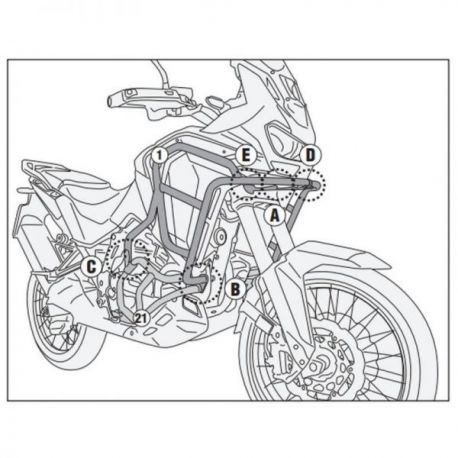 Kappa, padací rámy motoru, horní Honda CRF 1100 L AFRICA TWIN ADVENTURE SPORTS '24-,