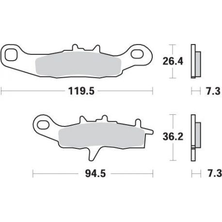 SBS, brzdové desky KH258 OFF-ROAD RACING SINTER