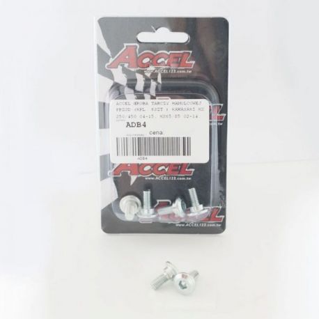 Accel, šrouby předního kotouče (KPL. 4ks.-M6) Kawasaki KXF 250/450 '04-'18, KX 65/85 '02-'16, KX 125/250 '04-'14, zadní KX 65
