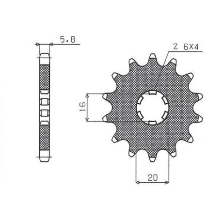 Sunstar, přední kolečko 560 14 Kawasaki KX 65/80/85 (JTF546.14) (řetěz 420) (56014JT)