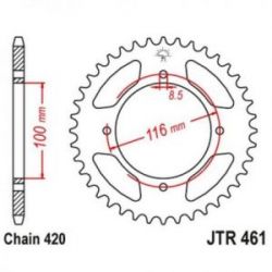 JT, rozeta 467 47 Kawasaki KX 80/85 '86-'17 (46747JT) (řetěz 420)