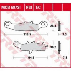 TRW, ZF brzdové desky KH258 SIMTER OFFROAD Kawasaki KX 80/85 '97-, KX 100 '97-'09, KLR 250 '99-'12, Suzuki RM 85 '05-, P