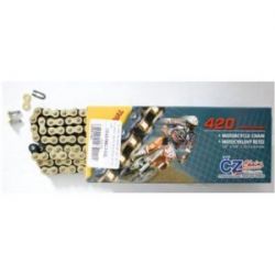 ČZ, řetěz 420 MX (130 článků) zlatý (MOTOCROSS DO 85 CCM) (22,0 KN)