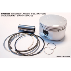 ProX, pístní sada Honda XBR 500 85-94, NX 500 88-89 (92,50mm +0,50) (čep 24mm, 4 radiální ventily)