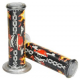 Harri's, gripy 01684-RA (120 mm/22 mm) bez otvoru, Lebky , barva černá/žlutá/červená
