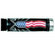 Harri's, gripy 02601/PA FLAGA USA, chrom koncovka (130 mm/22 mm) bez otvoru, barva černá/červená/modrá