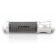 Ariete, gripy Road ALU-RUB SYSTEM LOCK-ON (125 mm) s otvorem, stříbrná barva