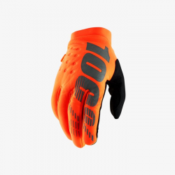100%, rukavice cross/enduro Brisker Softshell, barva oranžová/černá, velikost XL