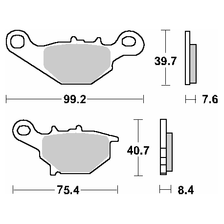 SBS, brzdové desky KH230 / KH396 Street Ceramic, černá barva