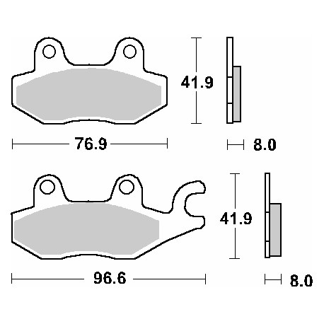 SBS, brzdové desky KH165 / KH215 Street Ceramic, černá barva