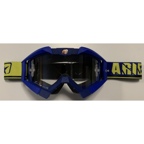 Ariete, MX brýle Riding Crows Basic, barva granátová/modrá/žlutá, sklo Anti Fog, Anti Scratch, UV, Roll-Off Ready, pěna 2 vrstvy