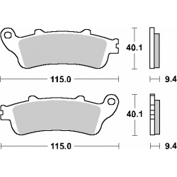 SBS, brzdové desky KH281 /KH261 Street Ceramic, černá barva, určeno pro: Honda FES 125/150 PANTHEON, přední