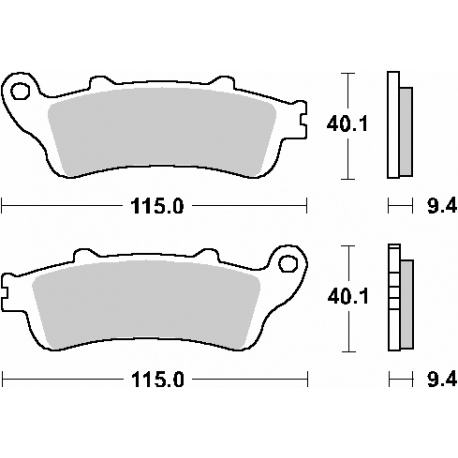 SBS, brzdové desky KH281 /KH261 Street Ceramic, černá barva, určeno pro: Honda FES 125/150 PANTHEON, přední