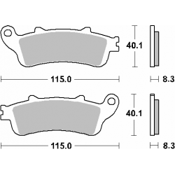 SBS, brzdové desky KH261 / KH281 Street Ceramic, černá barva, určeno pro: Honda FES 250 FORESEIGHT, NSS 250 FORZA, FJS