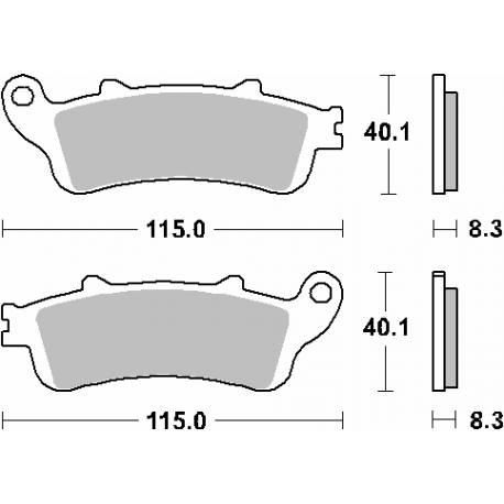 SBS, brzdové desky KH261 / KH281 Street Ceramic, černá barva, určeno pro: Honda FES 250 FORESEIGHT, NSS 250 FORZA, FJS