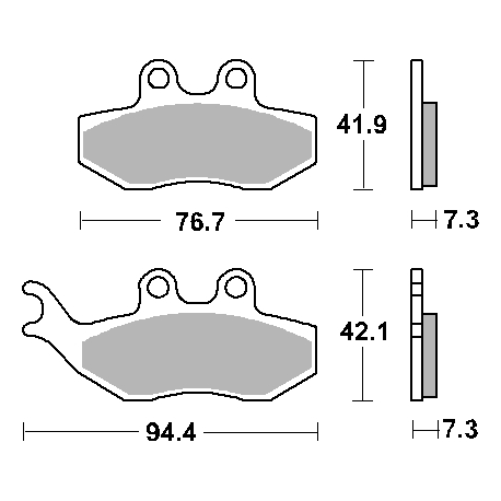 SBS, brzdové desky KH194 Street Ceramic, černá barva