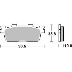 SBS, brzdové desky KH607 Maxi Sinter, zlatá barva, určeno pro: Kymco 125/250/300, Yamaha YP400 X-MAX, zadní