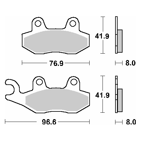 SBS, brzdové desky KH135 / KH214 Street Ceramic, černá barva