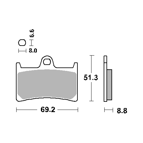 SBS, brzdové desky KH252 / KH380 Street Ceramic, černá barva