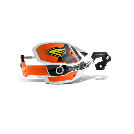 Cycra, kryty páček s alu výztuhou, s držáky (28,6mm), model Ultra Probend Racer Pack CRM, barva bílá/oranžová
