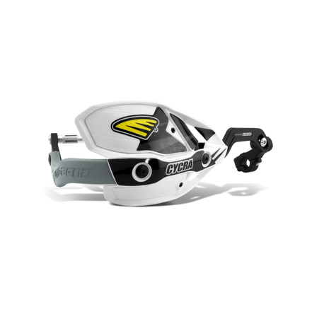 Cycra, kryty páček s alu výztuhou, s držáky (28,6mm), model Ultra Probend Racer Pack CRM, bílá barva