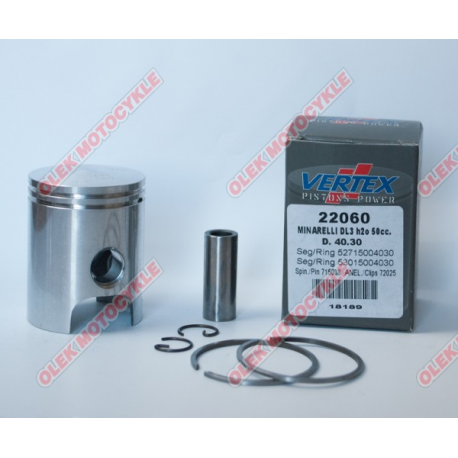 Vertex, pístní sada Minarelli 50,WATER COOLED 40,80 mm (+0,50 mm) (kroužky 53015004080 X 1, 52715004080 X 1)