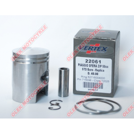 Vertex, pístní sada Piaggio,SFERA,ZIP,QUARZ,FREE 41,00 mm (+1,00) ( kroužky 52715004100 X 2 ks. )
